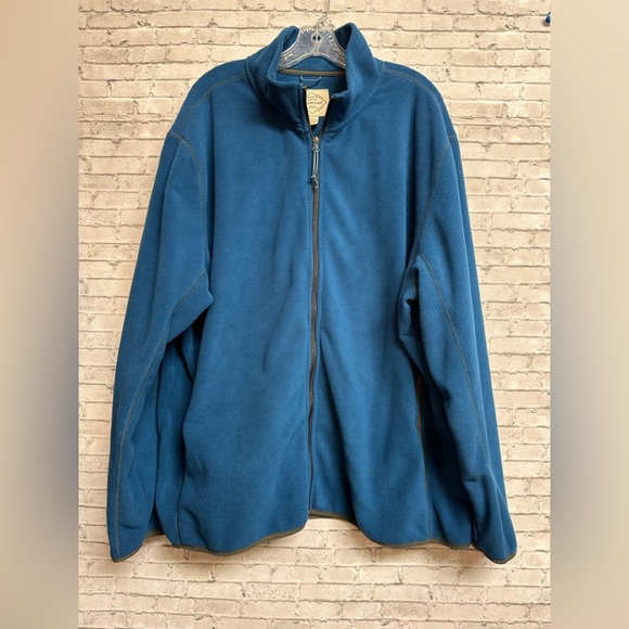 St John’s Bay Men's XXL Blue Full Zip Jacket Fleece Long Sleeve Pockets Mock - Picture 1 of 5